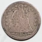 1853 Seated Liberty Dime Almost Good Variety 3 Arrows at Date US 10C Coin