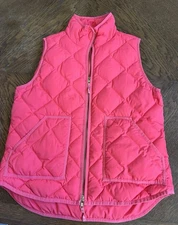 J Crew Duck Down Puffer Vest Size Medium Quilted Gorpcore Barbie Salmon Pink