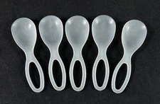 Lot of 5 Vintage Tupperware TUPPER Baby Spoons #408 Sheer 4"
