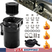 Universal Aluminum Oil Catch Can Kit Reservoir Baffled Tank With Breather Filter