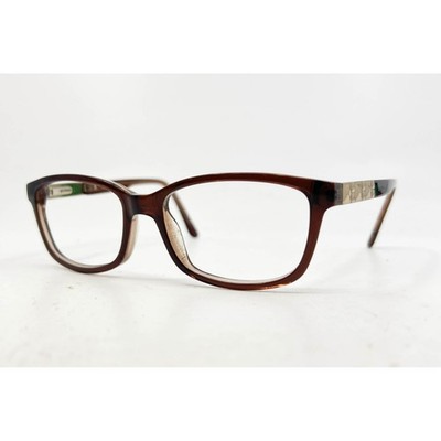 bebe Eyeglasses Women Brown Topaz Studded BB5058 52-16-135