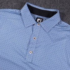 FootJoy FJ Spiral Line Polo Shirt Mens M Embroidered Golf Wicking Stretch