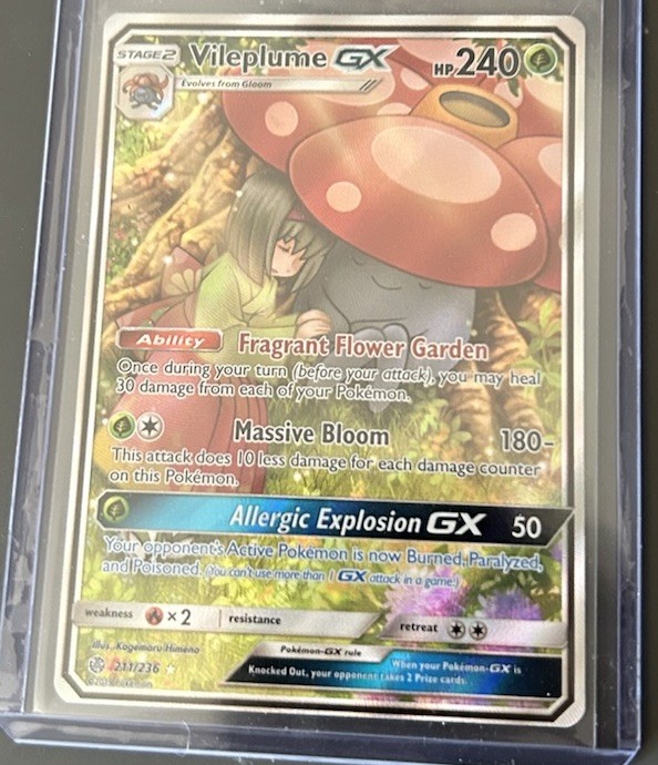 Pokémon Vileplume GX TCG Cosmic Eclipse Holo Card 211/236 Full Art Ultra Rare
