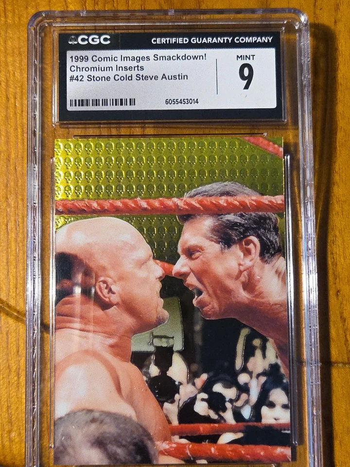 SmackDown 1999 WWF WWE piedra cromada frío Steve Austin #42 CGC 9 NXT Foto 3 de 4