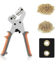 Grommet Punch Kit 10mm Handle Eyelet Hole Puncher Tool With 500pcs 10mm Gold