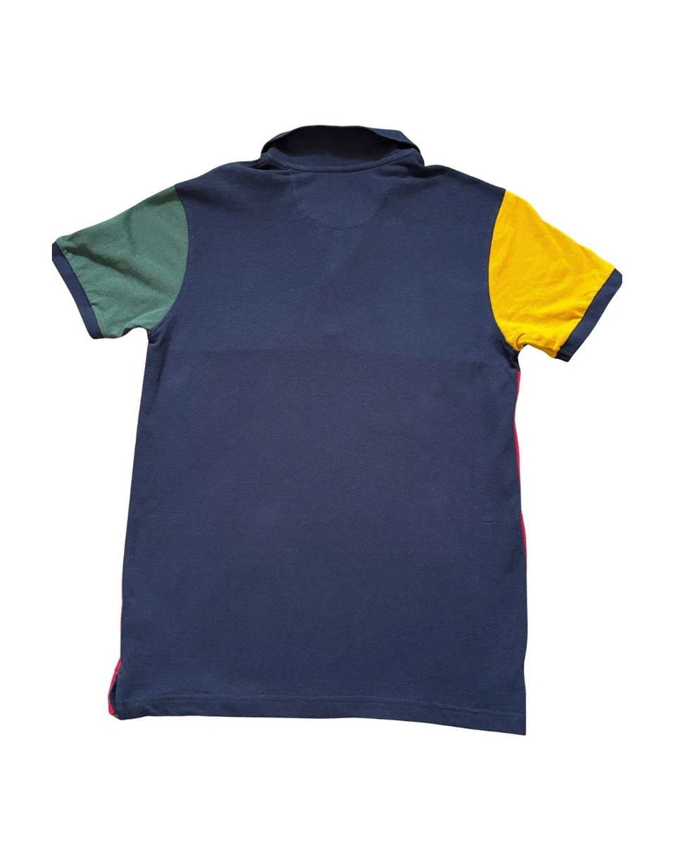 Seed Men's Cotton Colourblock Short Sleeve Polo Shirt Navy 100% Cotton