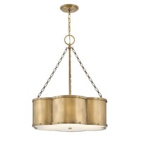 Pendelleuchte Glas Metall B: 55.9 Cm In Messing Antik 3X E27 HäNgelampe Esstisch