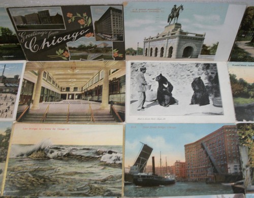 CHICAGO IL 50 PRE-LINEN POSTCARD LOT 48 POSTED/USED 2 UNPOSTED. HISTORICAL IP171 - Picture 5 of 14