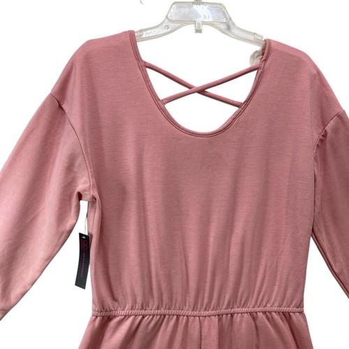 NEW NO Boundaries Junior’s Pink Long Sleeve Jumpsuit Size Large 11-13 NWT soft - Picture 3 of 13