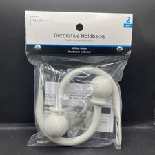 Mainstays 2-Pack Decorative Holdbacks: White Finish with Hardware
