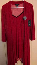 René Rofé Women's Nightie & Robe Sleepware Set SZ 1XL Heart Print Soft Comfy 