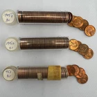 1945 Lincoln Wheat Cents Three Roll Lot 1944 PDS Uncirculated Red 1c 150 Coins