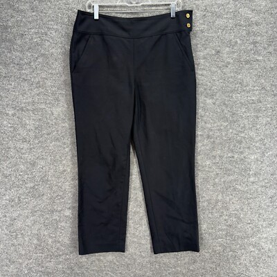 Ralph Lauren Dress Pants Women 8 Black High Rise Flat Front Skinny Cotton |  eBay