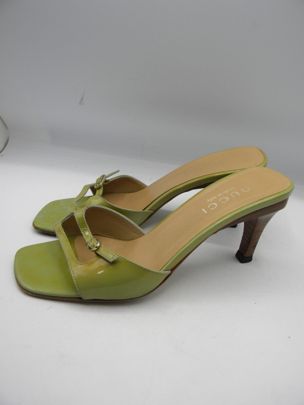 GUCCI Green Patent Leather High Heel Slides Sandals Size | eBay