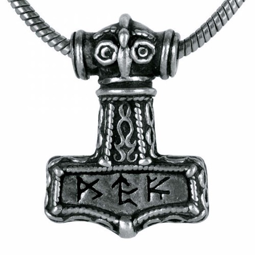 Bindrune Hammer Pendant Necklace, Thor, Warrior, Viking Runes, Alchemy England - Picture 1 of 5