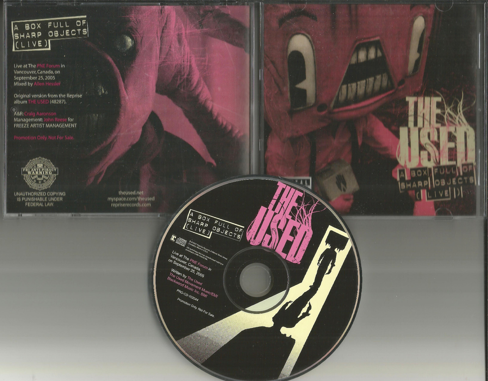 THE USED Box Full of Sharp object RARE LIVE Version PROMO DJ CD Single 2007 MINT