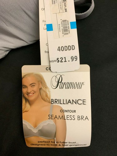 Paramour by Felina Brilliance Lace Trim Seamless Contour Bra Gray Various Sizes - Picture 17 of 20