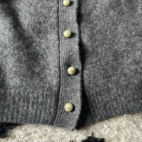 Dior kids soft Gray Cardigan with Dior CD Pearl Buttons (look at measurements) - Picture 2 of 7