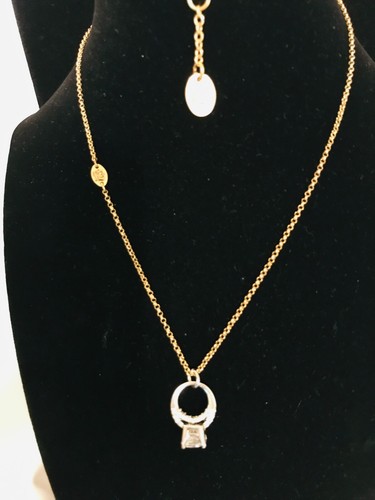 Juicy Couture Verlobung silberfarben Ring Anhänger und goldfarbene Halskette 16" - Bild 6 von 6