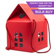 BULK BUY 30 x Red Christmas Hamper House Medium - Perfect for Naughty Elf