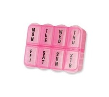 Pink Pill Case With Clear Daily Compartments  Extra Storage Travel Easy Weekly