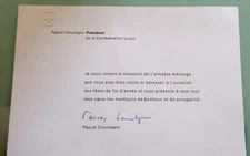  Authentic Signed Pascal Couchepin Ex President Of The Swiss Confederation