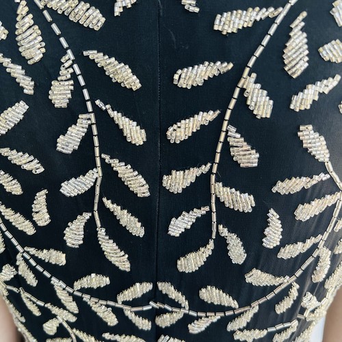Mr K 90's Y2K Silk Fully Seed Beaded Classic LBD Glamour Statement Vtg Sz14(12) - Picture 6 of 22