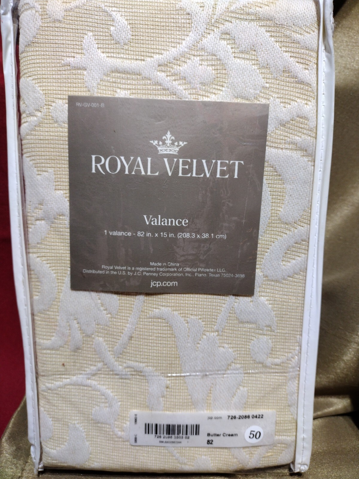 JCP Royal Velvet Rod Pocket Straight Valance 82" x 15" each. Butter