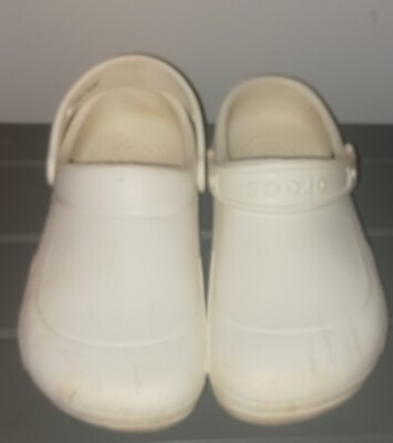 Crocs Work Specialist White Clogs No Vents M7 W9