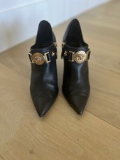 Versace Medusa Leather Stiletto Booties Excel...