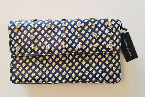 Bolso bandolera de cadena pequeña Banana Republic, Embellished, Cuero, Multicolor, NWT - Imagen 5 de 12