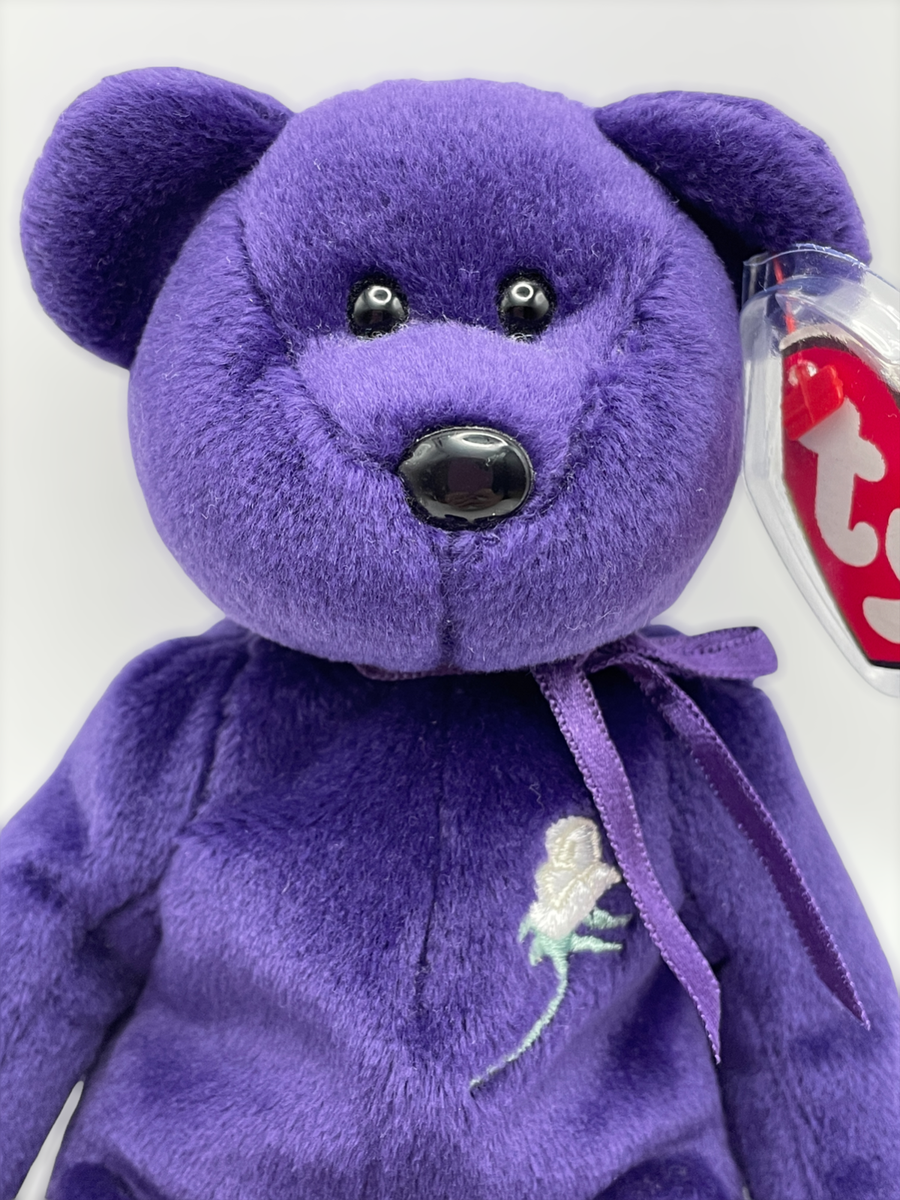 TY Beanie Baby 1997 Princess the Bear w White Rose Mint w Mint