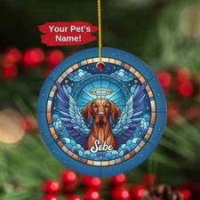 Vizsla Dog Tree hanging Xmas Ornaments, Vizsla Pet Memorial Gift, Dog Lover Gift