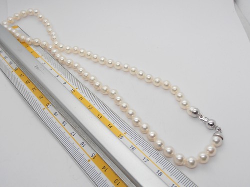 Collana di Perle Giapponesi con chiusura in Oro 18 Kt ( 750 ) - Girocollo - - Foto 7 di 7
