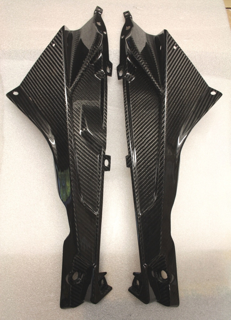 Caches latéraux haut en véritable carbone brillant pour moto BMW S1000RR 2013