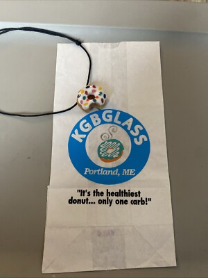 KGB Donut Pendant Vanilla, Frosting, Rainbow Sprinkles W/bite
