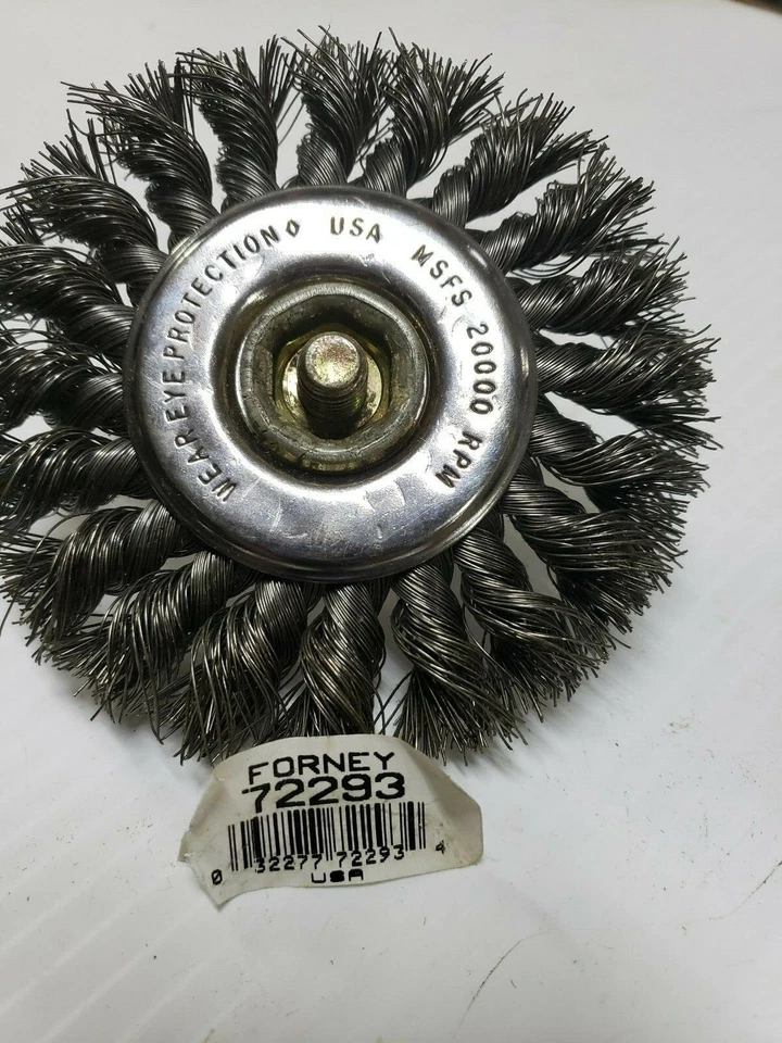 Forney 4 pulgadas Dia. Nudo giratorio 5/8 pulgadas. - Cepillo de rueda de alambre 20000 rpm (FC-54-3-K Foto 4 de 4