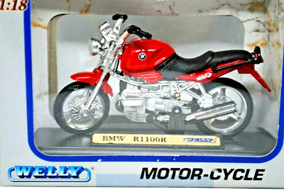1:18 Welly detaillierte BMW R1100 R Motorrad Heckaufhängung auf Display Sockel MIB