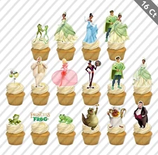 16 Tiana Princess Cupcake Toppers Birthday Party Cake Pick Food Frog Prince