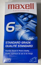 NEW Maxell VHS T-120 6 Hour Standard Grade VCR Blank Video Tape New Sealed