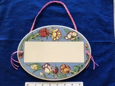 Santa Barbara Ceramic Design plaque with tulips - OVAL shape - 10.25" x 7.5"