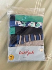 Cat Jack Boys Multi-Color Dinosaur Print / Stripe / Solid Briefs 7-Pack
