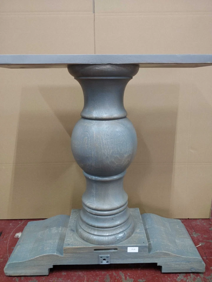 SECONDS French Style Pedestal Rectangular Rustic Wooden Large 240cm Dining Table - Image 4 of 4