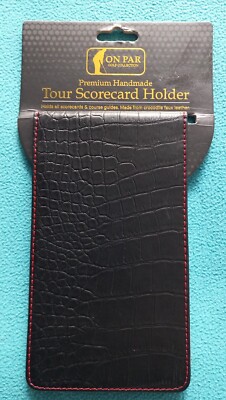 On Par Golf Collection Premium Handmade - Scorekartenetui Schwarz/Rot Brandneu