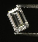 14k white gold Natural .70ct emerald cut fancy diamond GIA SI2 E engagement ring — photo 2