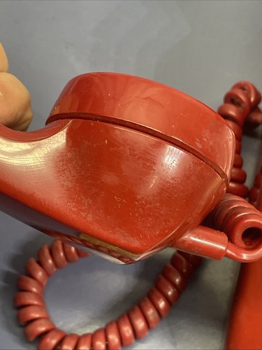 Vintage Stromberg Czerwona obrotowa tarcza Biurko Telefon Odbiornik Telefon Kabel S-C 500D - Zdjęcie 9 z 14