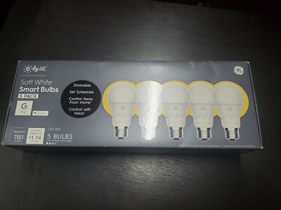 C By Ge Soft White Smart Bulbs Led A19  9.5W Light Bulbs 60W Equivalent 5 Pack