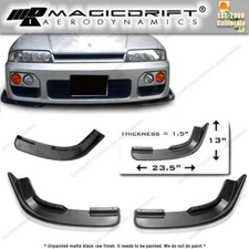 Universal Fit Front Bumper Lip Aprons Side Winglets Canards Flipper Splitters PU