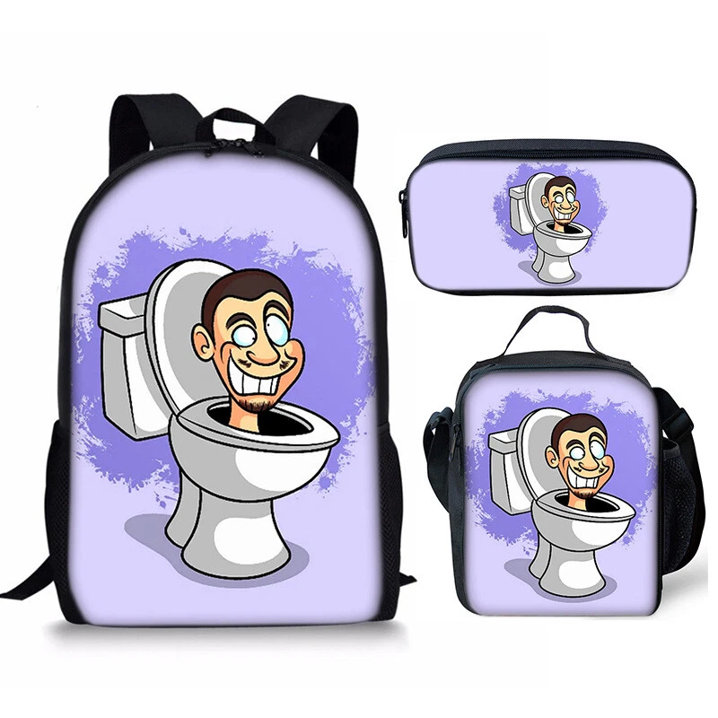 Skibidi Toilet Speakerman Backpack Set with Lunch Bag and Pencil Case
