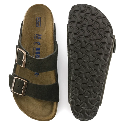 Sandalias Birkenstock Arizona Mocha Gamuza Cuero Plantilla Suave Unisex Zapatos Anchos - Imagen 3 de 10